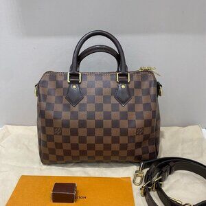Louis Vuitton Speedy 25 Damier Ebene Canvas | Classic Top Handle